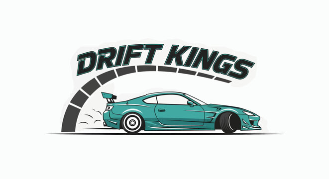 Drift Kings Sports Car Performing a Burnout.