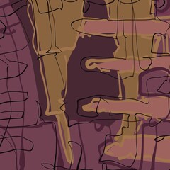Abstract image for printing. Picture for modern interiors. The picture is painted by hand on a tablet. © neurostructure