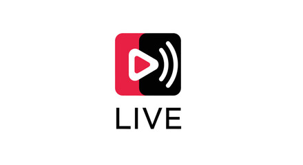 Fototapeta premium Live Streaming Icon for Digital Content and Broadcasts.