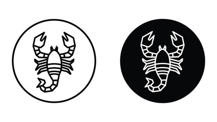 Naklejka premium Scorpion symbol in black and white circular badge designs
