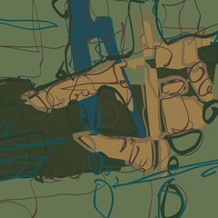 Abstract image for printing. Picture for modern interiors. The picture is painted by hand on a tablet. © neurostructure