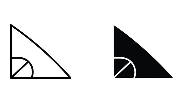 Right triangle with inscribed quarter circle diagram