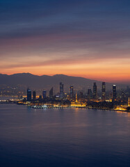 Obraz premium seattle skyline at sunset