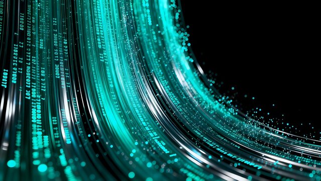 Abstract digital wave with binary code
