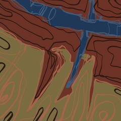 Abstract image for printing. Picture for modern interiors. The picture is painted by hand on a tablet. © neurostructure