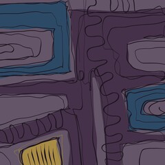 Abstract image for printing. Picture for modern interiors. The picture is painted by hand on a tablet. © neurostructure