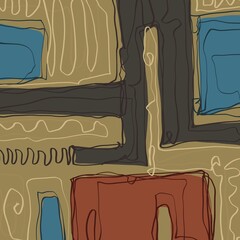 Abstract image for printing. Picture for modern interiors. The picture is painted by hand on a tablet. © neurostructure