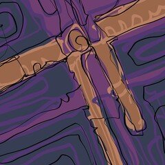 Abstract image for printing. Picture for modern interiors. The picture is painted by hand on a tablet. © neurostructure