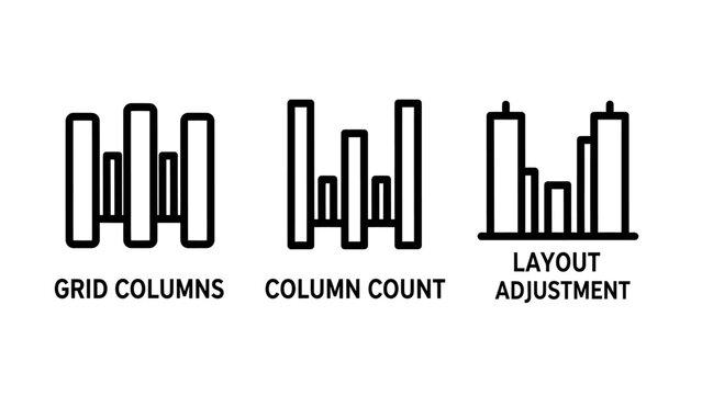 Grid columns column count layout adjustment user interface design icons with web design user experience data visualization user settings interface development organize structure settings