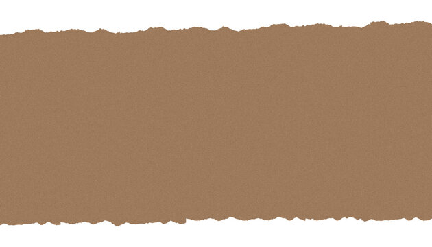 Sepia Torn Paper Strip Border Isolated on Transparent Background PNG Texture