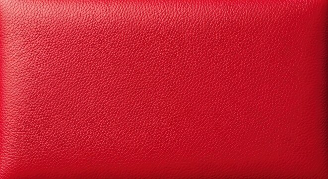 Close-up view of a vibrant red leather surface showcasing a fine pebbled texture, deep crimson tones, and a professional seamless finish, intense, rugged, fashion