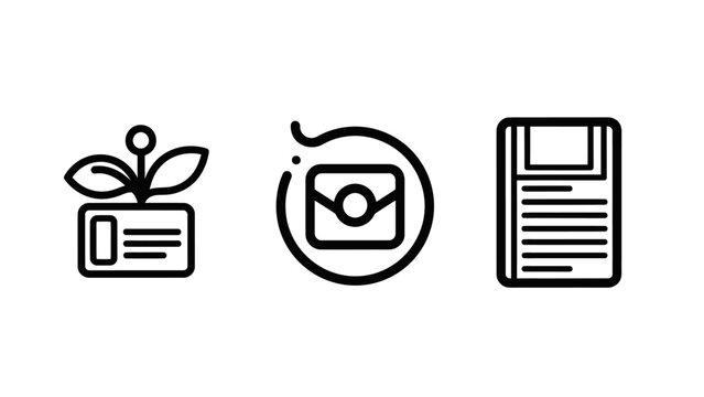 Green document email refresh data save icons for sustainability communication archiving with floppy disk eco friendly old technology digital transformation envelope communication sustainability