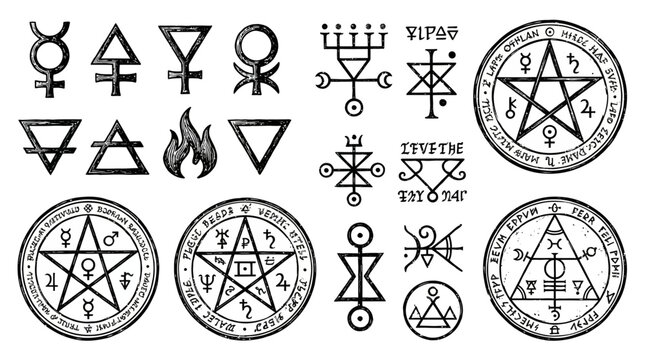 Mystical Symbols, Alchemy, Occult, Esoteric, Magic, Pentagram, Sigils