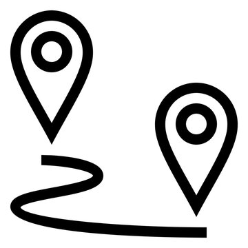 Map Route with Two Pins Icon