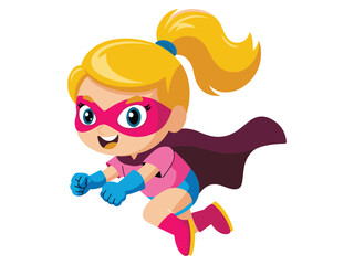 Fototapeta premium Cute Superhero Boy Vector, Superhero Kid Cartoon, Little Boy Superhero T-Shirt Design, Cute Boy Character Illustration