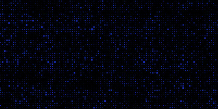 Led screen light background texture with pixel pattern. Digital tv display wall panel in blue, pink and purple gradient. Abstract bright television videowall grid vector design template with circle.