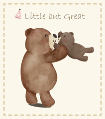 Mama and baby bear greatest love coquette illustration © GuitaRies