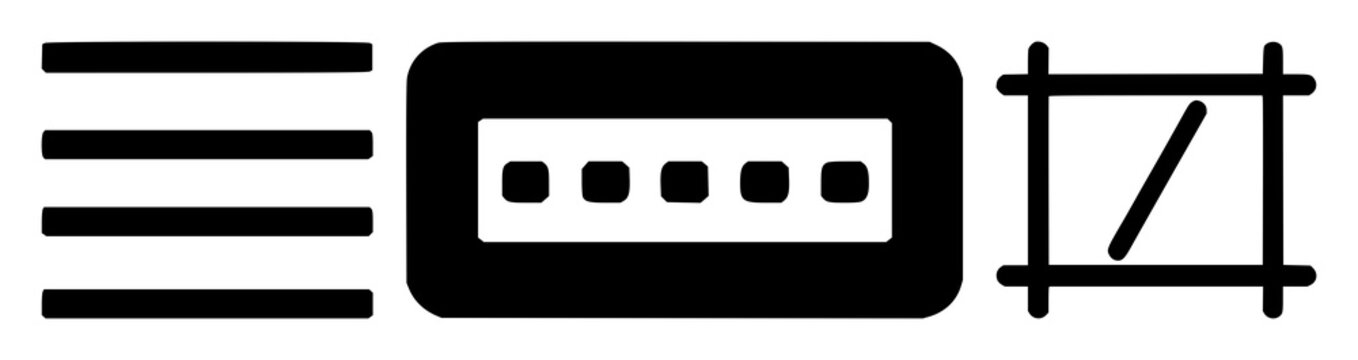 coding tag brackets icon set with solid black image on white background featuring coding tag brackets, programming symbols and tech icons with simple line art and monochrome
