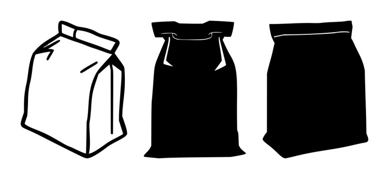 Thermal insulation delivery bag set with solid black icon on white background featuring insulated tote, cargo, shipping with minimalistic style and vector representation