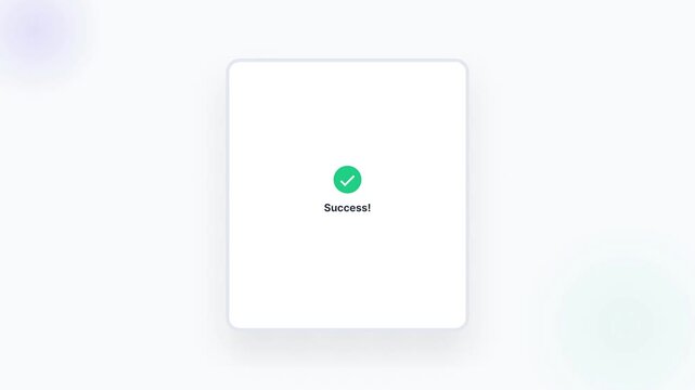 Simple and Clean User Interface Login and Success Screen.