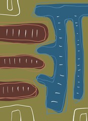 Abstract image for printing. Picture for modern interiors. The picture is painted by hand on a tablet. © neurostructure