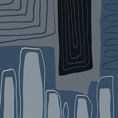 Abstract image for printing. Picture for modern interiors. The picture is painted by hand on a tablet. © neurostructure