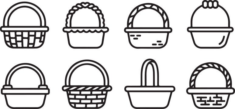Isometric icons set of black top hats and bowler hats collection Vector