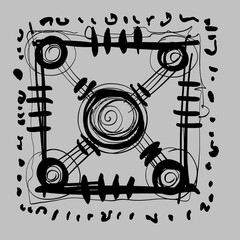Abstract image for printing. Picture for modern interiors. The picture is painted by hand on a tablet. © neurostructure