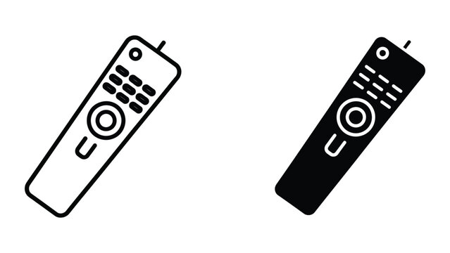 Black and white remote controls with directional pad