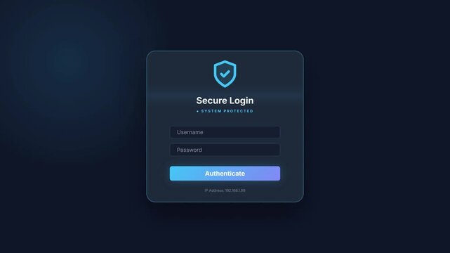 Secure Login Interface with Password and Username Fields on Dark Background.