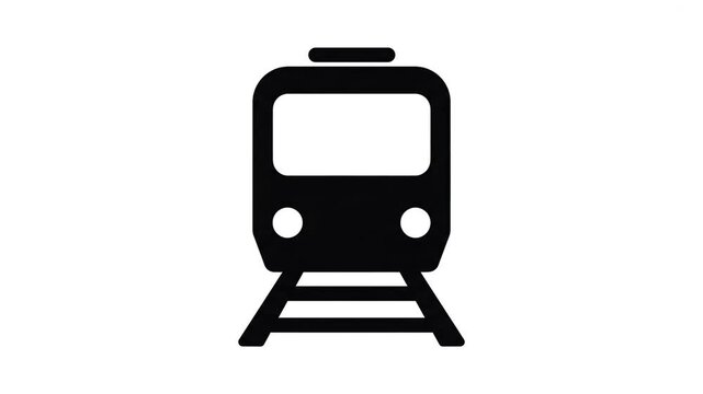 Front view of an approaching train on the tracks