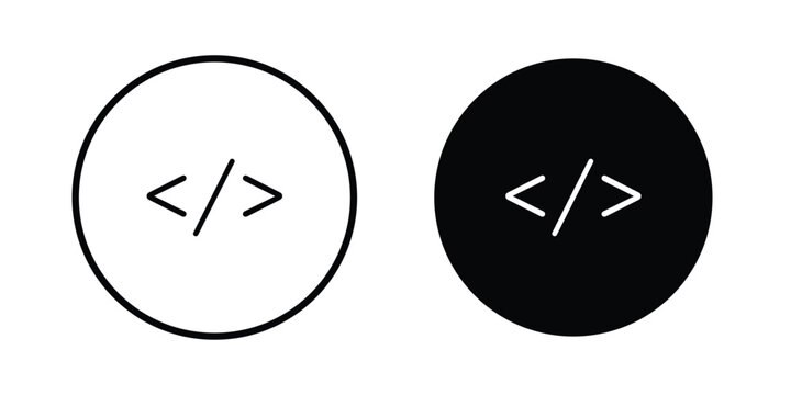 Code icon graphic set. Vector icons