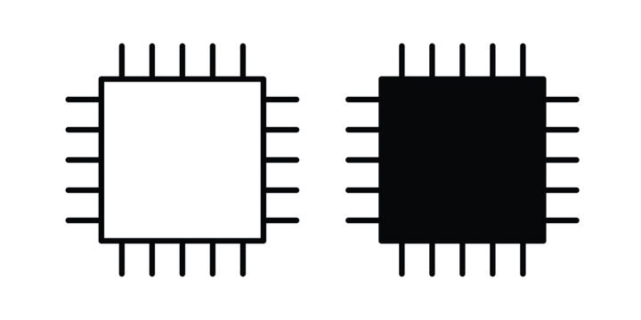 CPU icon graphic set. Vector icons