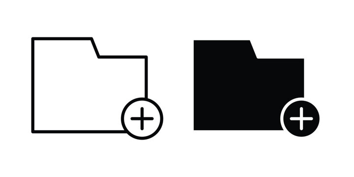 Create folder icon graphic set. Vector icons