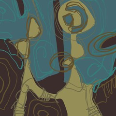 Abstract image for printing. Picture for modern interiors. The picture is painted by hand on a tablet. © neurostructure