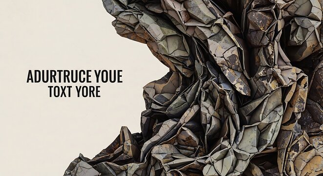 Crumpled paper background with text.