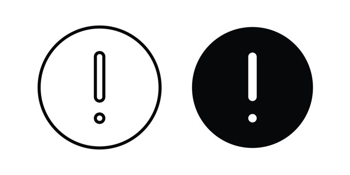 Exclamation button icon graphic set. Vector icons