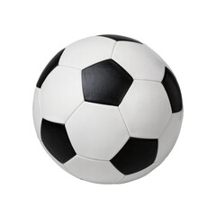 Naklejka premium Isolated black and white football, spherical sports equipment for games and training