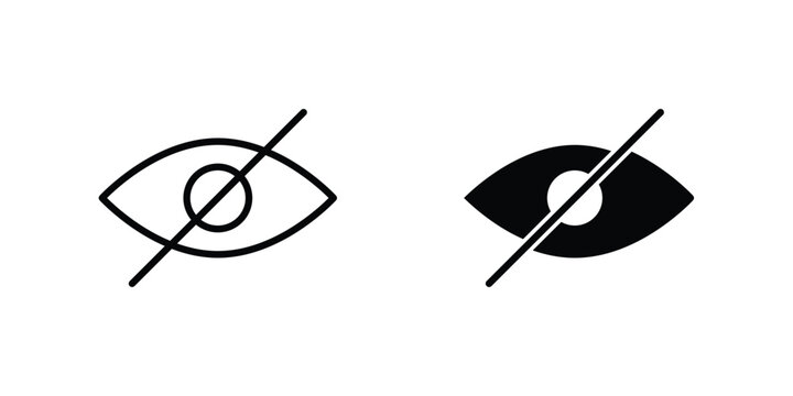 Hide icon graphic set. Vector icons