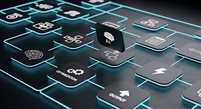 Artificial intelligence network concept with optimization and output keys