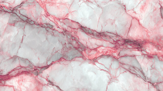 Pink and white marble texture with red veins natural stone pattern background