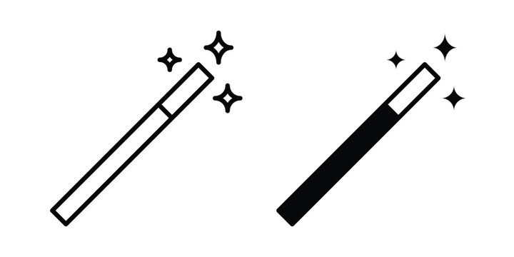 Magic wand icon graphic set. Vector icons