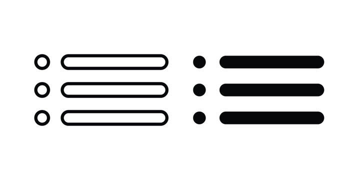 Menu icon graphic set. Vector icons
