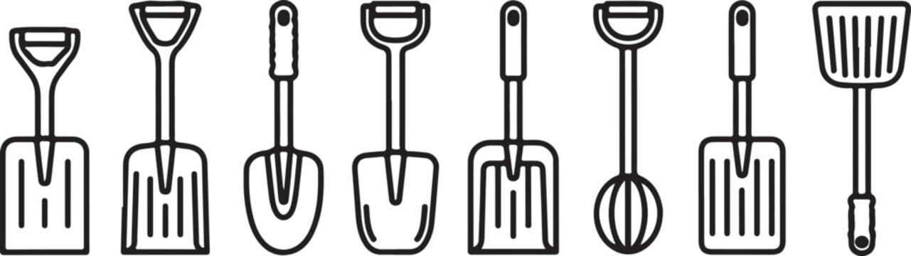 Black vector icons of bar stools and chairs set Vector