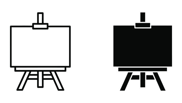 Easel with blank and black drawing boards on stand