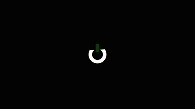 Power button with light vector illustration. Burning power on button icon animation.HD Video 4k 