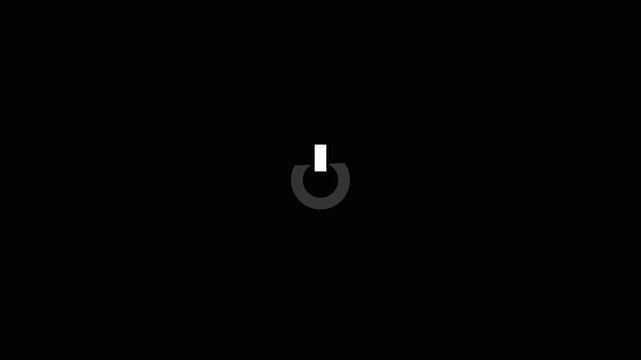 Power button with light vector illustration. Burning power on button icon animation.HD Video 