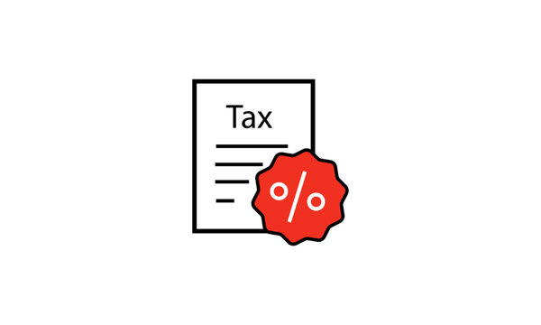 Tax Percentage Document Icon for Financial Report and Accounting