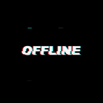 Offline Text Animation with Glitch Distortion Effect for Stream Ending Screen, Gaming Industry Web Banner, and Virtual Cyberspace Reality Background 4k video