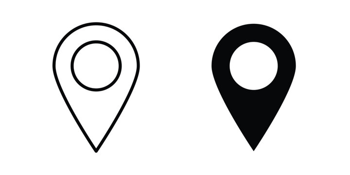 Pin icon graphic set. Vector icons